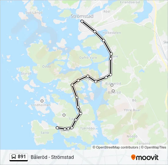 891 Bus Line Map
