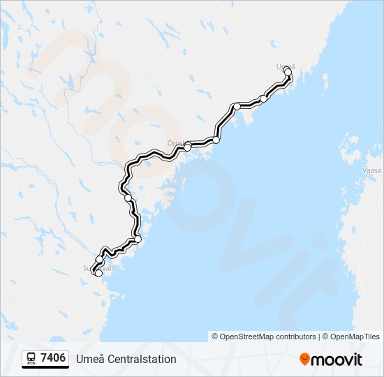 7406 tåg Linje karta