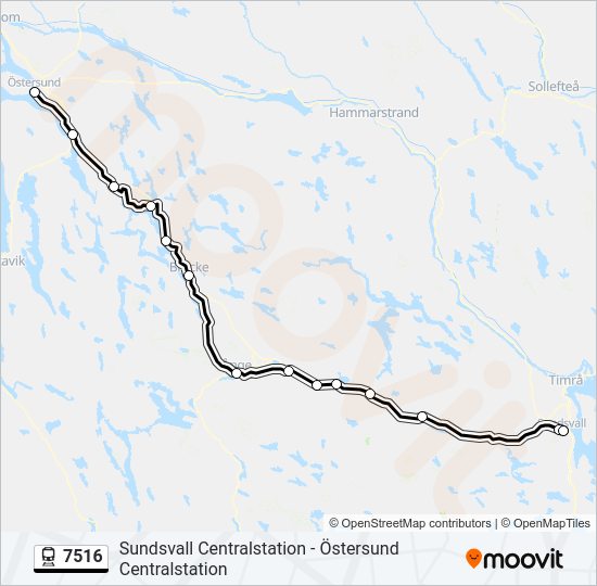 7516 tåg Linje karta