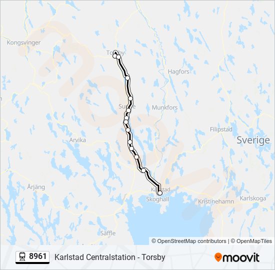 8961 tåg Linje karta