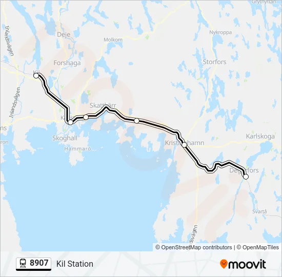 8907 tåg Linje karta