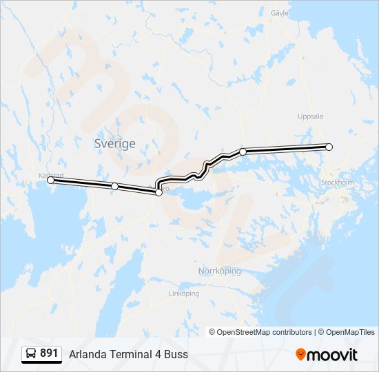 891 bus Line Map