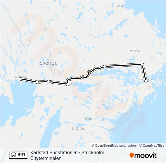 891 Bus Line Map