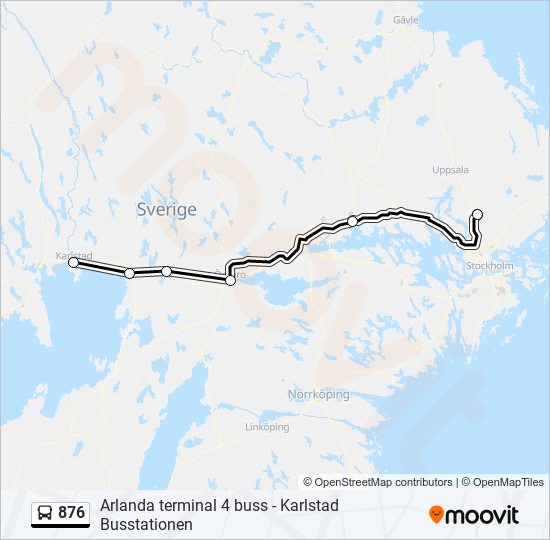 876 bus Line Map