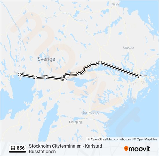 856 bus Line Map