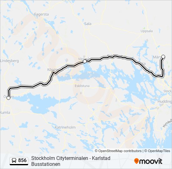 856 bus Line Map