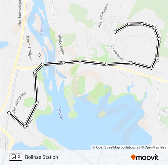 3 bus Line Map