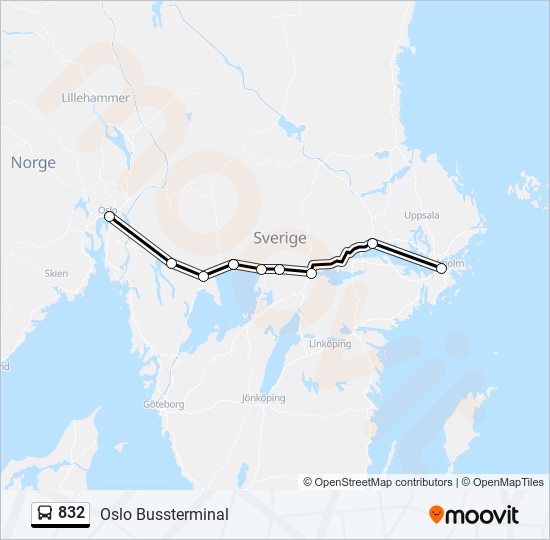 832 bus Line Map