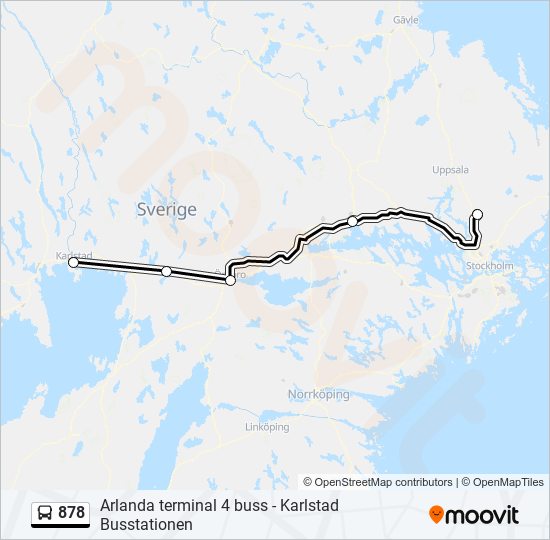 878 bus Line Map