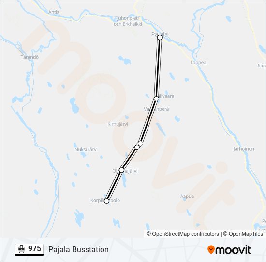 975 spårvagn Linje karta