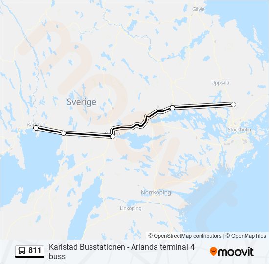 811 bus Line Map