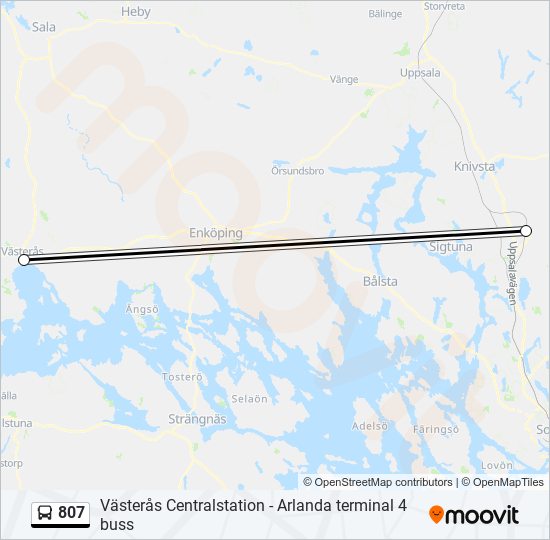 807 bus Line Map