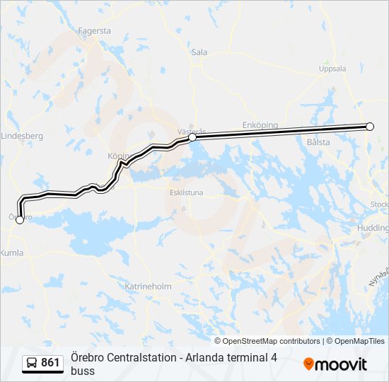 861 bus Line Map