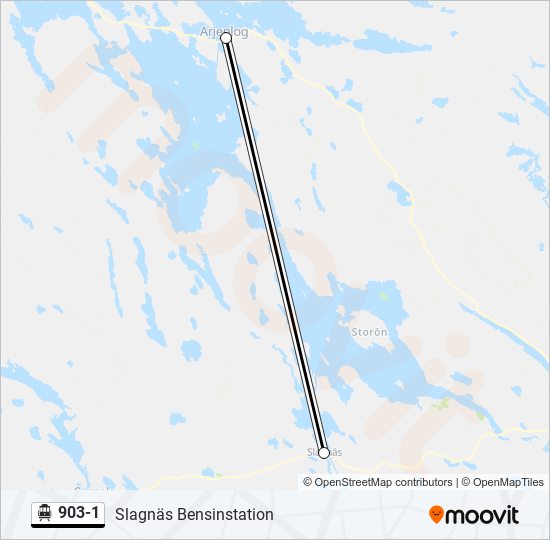 903-1 spårvagn Linje karta