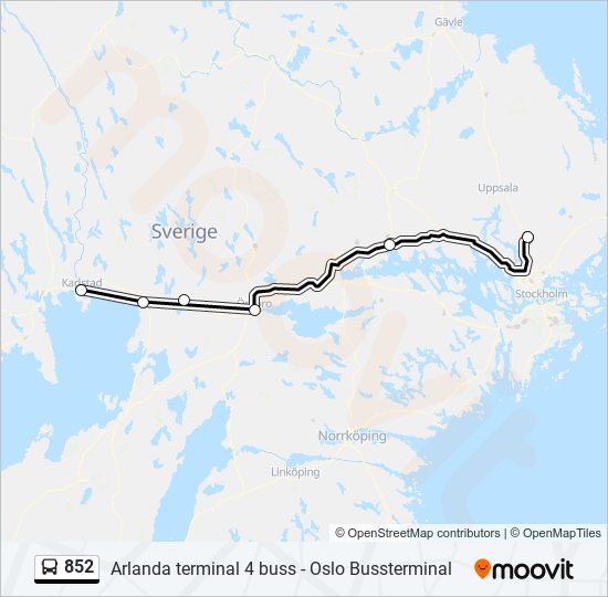 852 bus Line Map