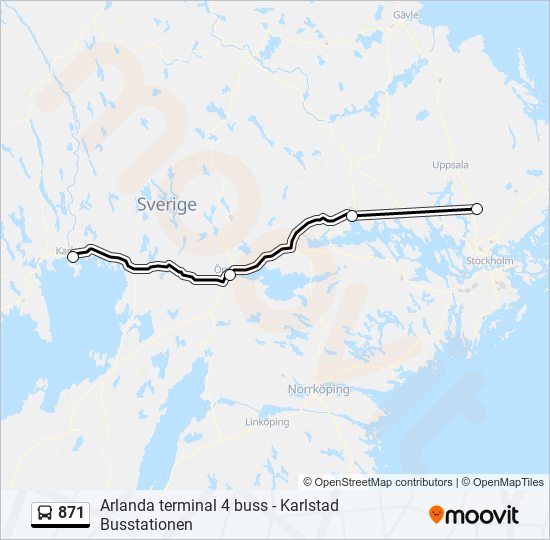 871 bus Line Map