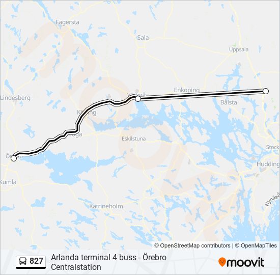 827 bus Line Map