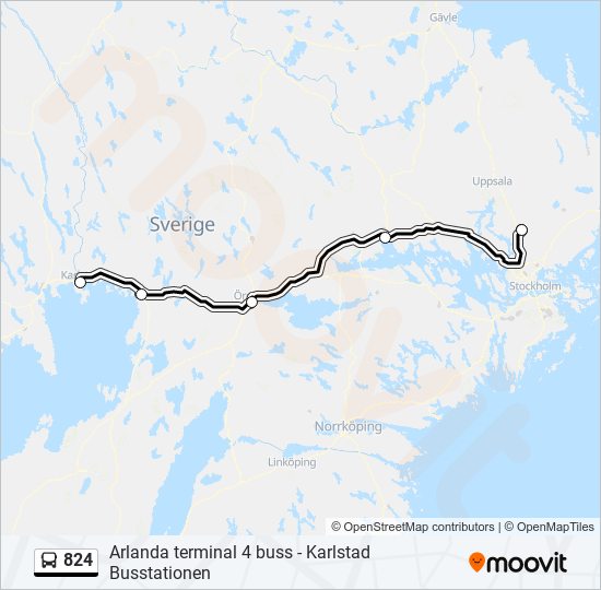 824 bus Line Map