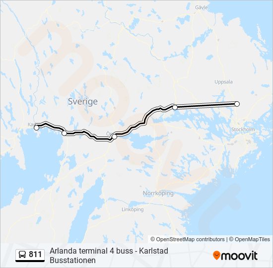 811 bus Line Map