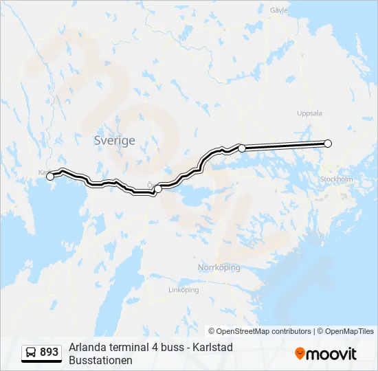 893 Bus Line Map