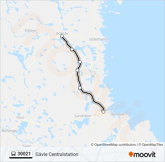 30021 bus Line Map