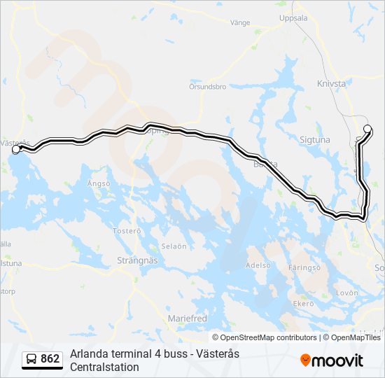 862 bus Line Map