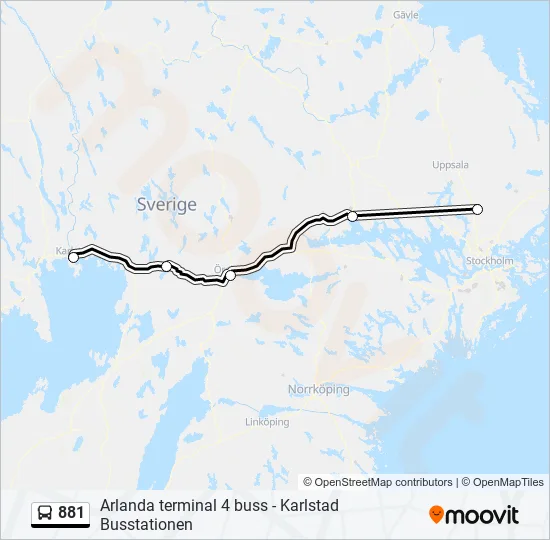 881 Bus Line Map