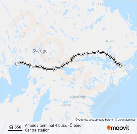 856 bus Line Map