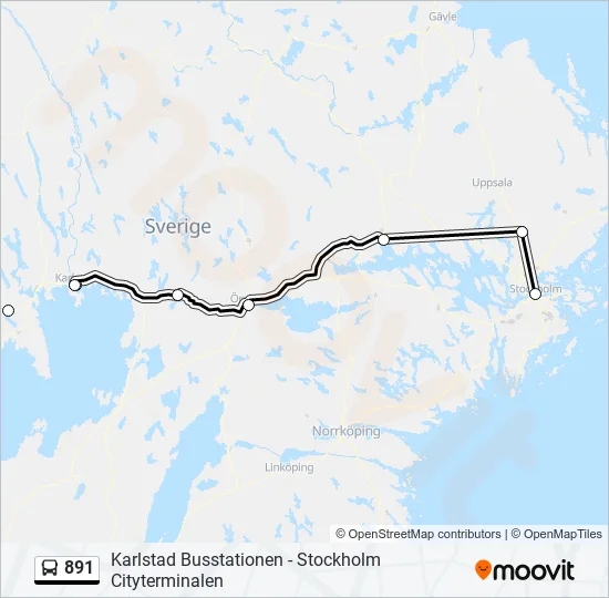 891 Bus Line Map