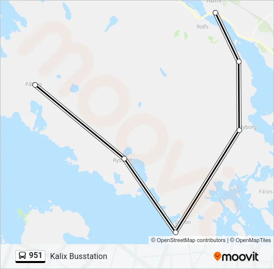951 Bus Line Map
