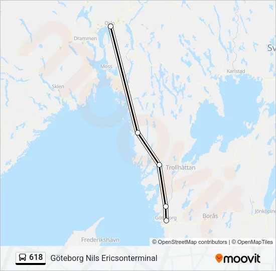 618 Bus Line Map