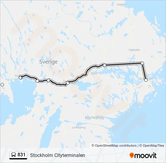 831 Bus Line Map
