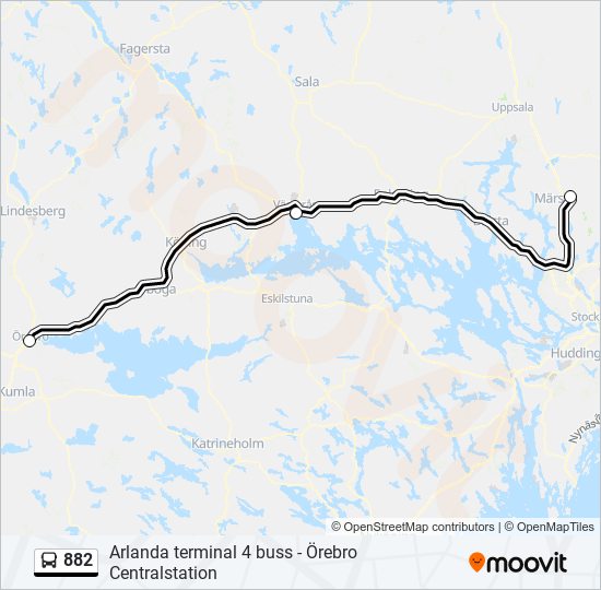 882 bus Line Map