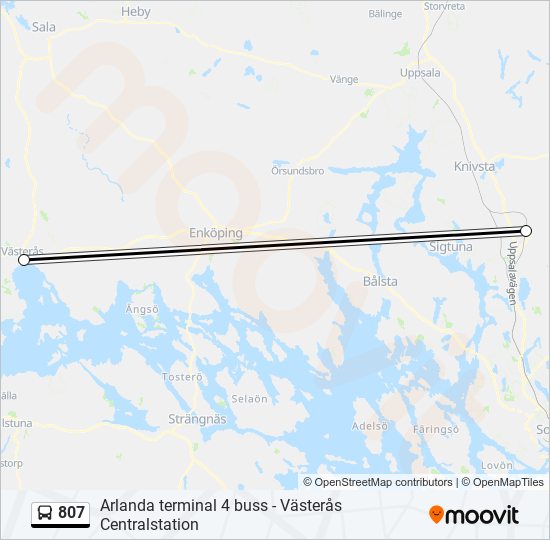 807 bus Line Map