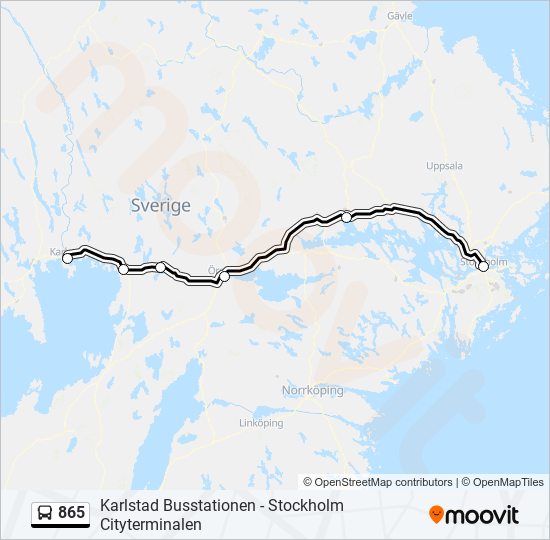 865 bus Line Map