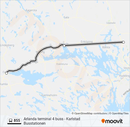 855 bus Line Map