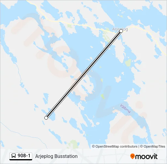 908-1 Bus Line Map
