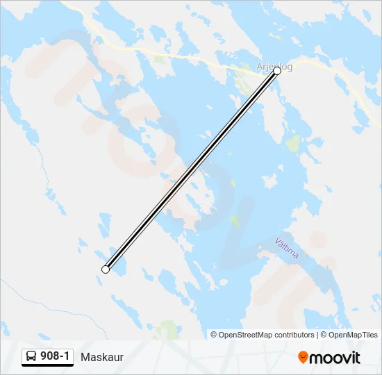 908-1 Bus Line Map