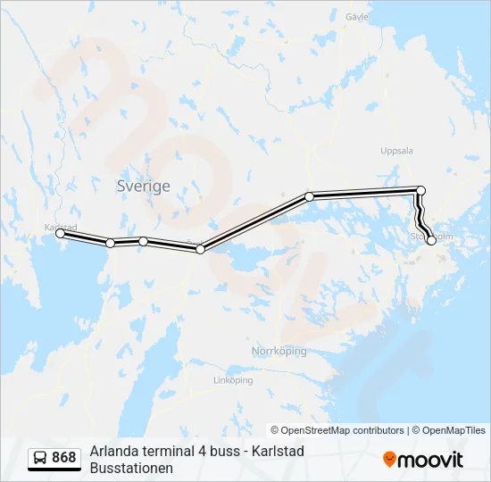 868 Bus Line Map