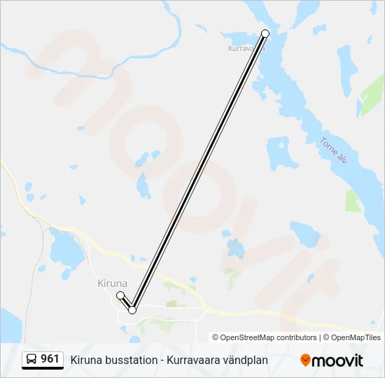 961 Bus Line Map