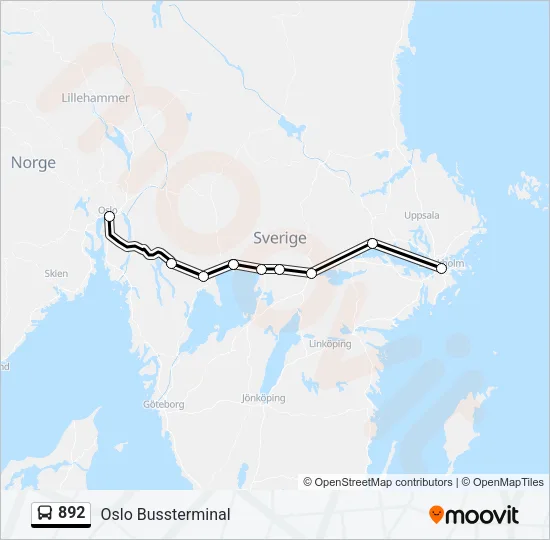 892 Bus Line Map