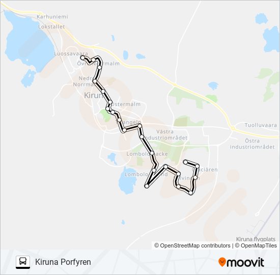 GUL LINJE bus Line Map