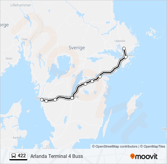 422 bus Line Map