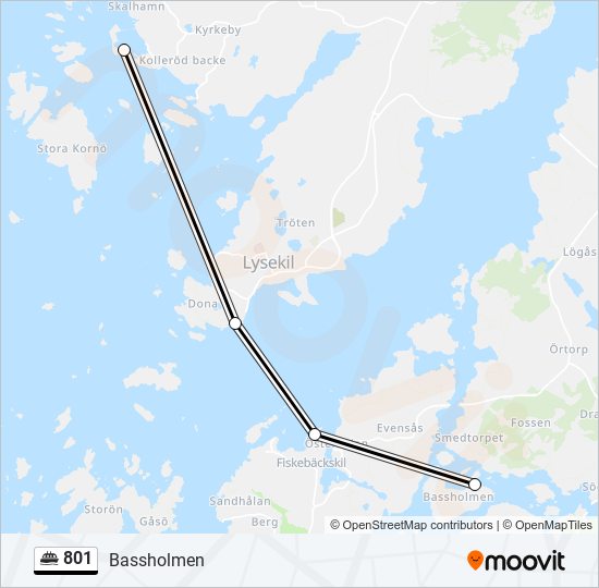 801 färja Linje karta