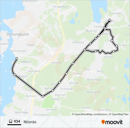 934 Bus Line Map