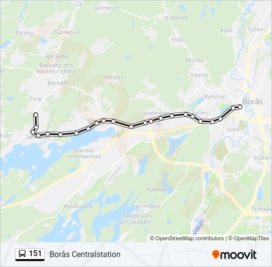 151 bus Line Map