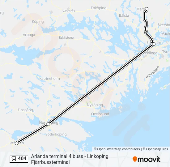 404 Bus Line Map
