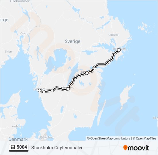 5004 bus Line Map