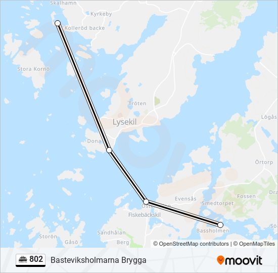 802 färja Linje karta