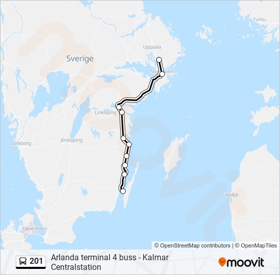 201 bus Line Map